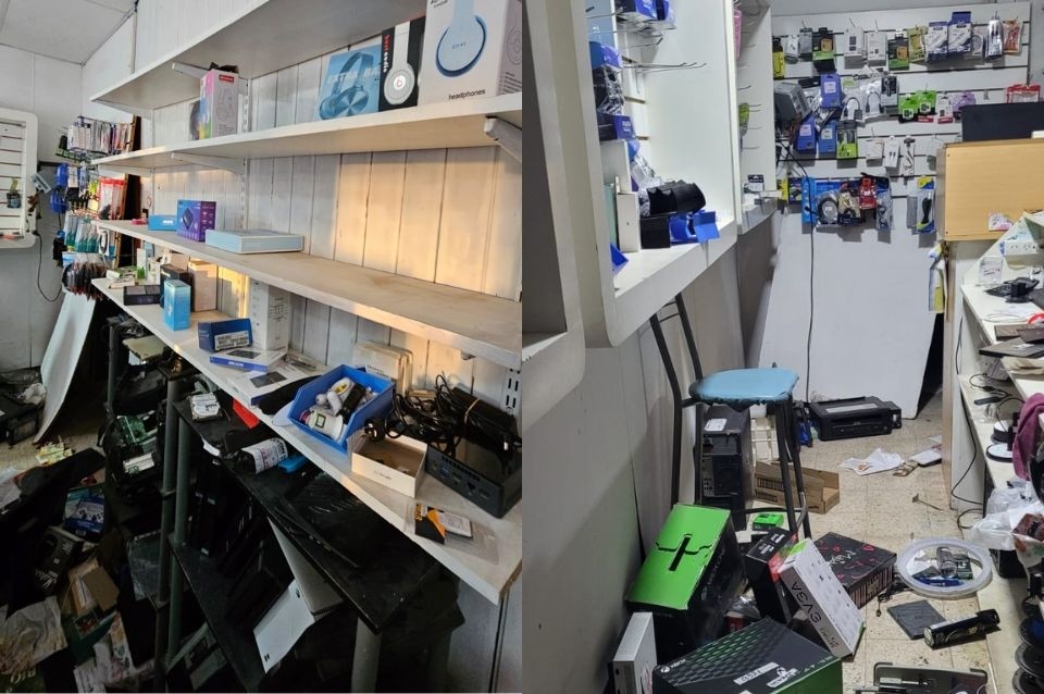 Robo comando en Blas Parera: Diez delincuentes vaciaron un local técnico | Policiales