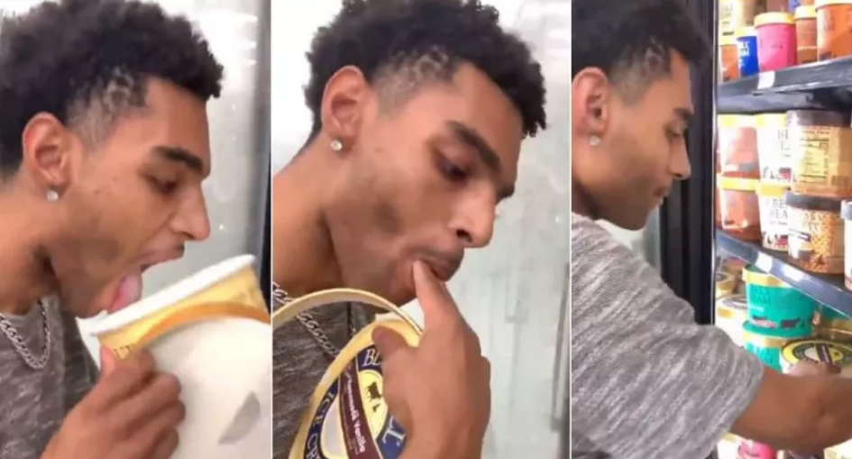 Video viral: irá a la cárcel el joven que quiso hacer un chiste y lamió un helado en el supermercado | Redes