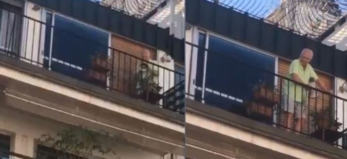 Video: salió con un megáfono al balcón para denunciar a los que no cumplen la cuarentena | Redes