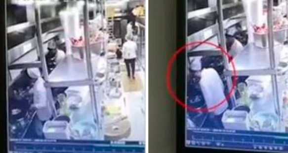 Video de terror: el chef que cocinaba sin barbijo y escupió la comida | Redes