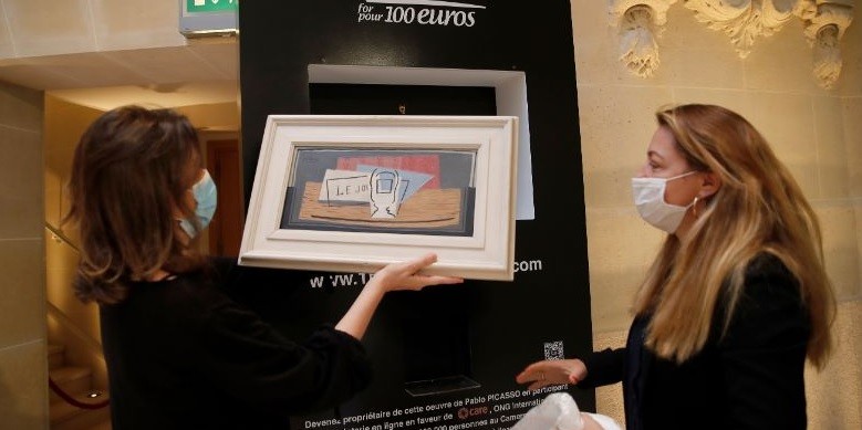 Ganó una obra de Picasso en una rifa internacional | Redes