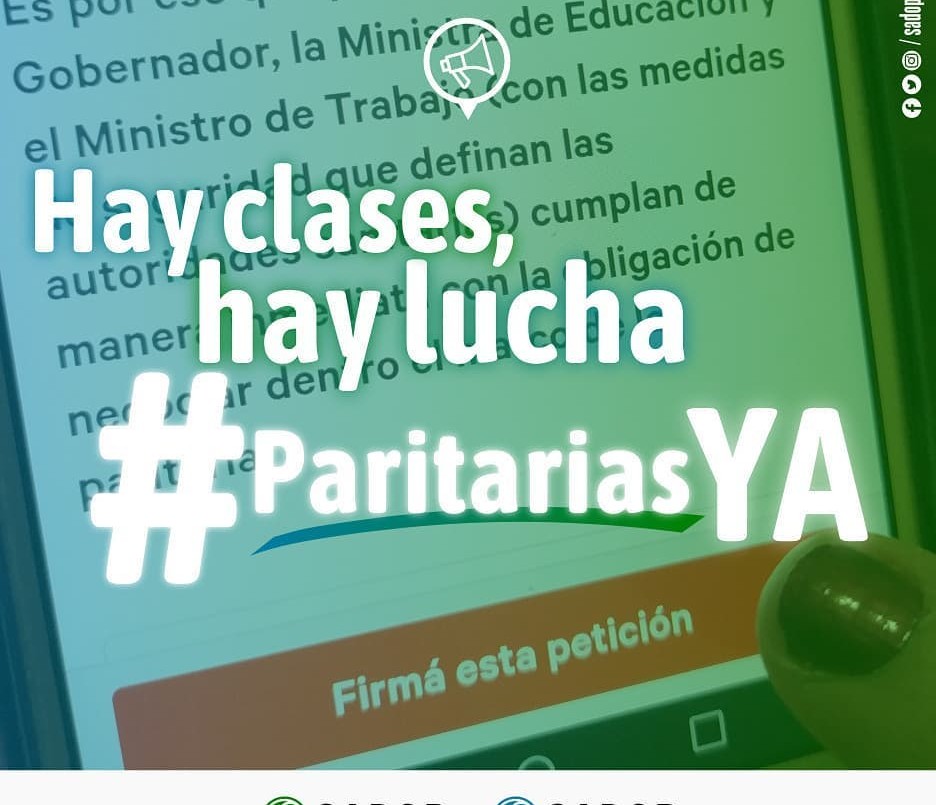 "Para volver a las escuelas, primero PARITARIAS", el reclamo de Sadop | Noticias