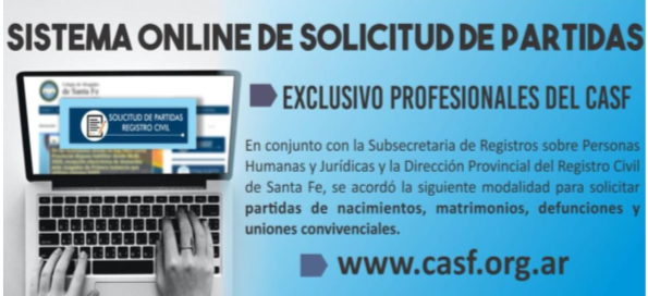 Sistema de solicitud de partidas on line | Noticias