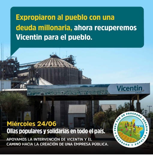 Ollas populares en todo el país por la expropiación de Vicentin | Noticias