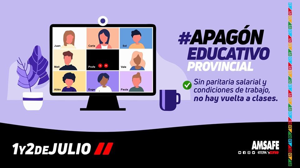 Amsafe convocó a un apagón educativo el 1 y 2 de julio | Información General