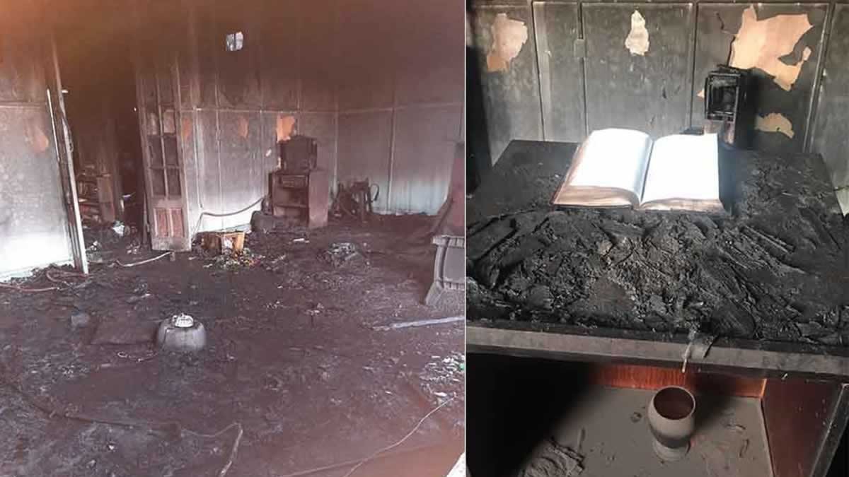 Murió mientras robaba en una iglesia que se incendió: una Biblia fue lo único que no se quemó | Información General