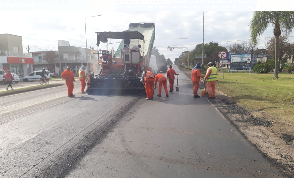 Avanzan las obras de la Nación sobre la ruta 11 en Avellaneda y Reconquista | Información General