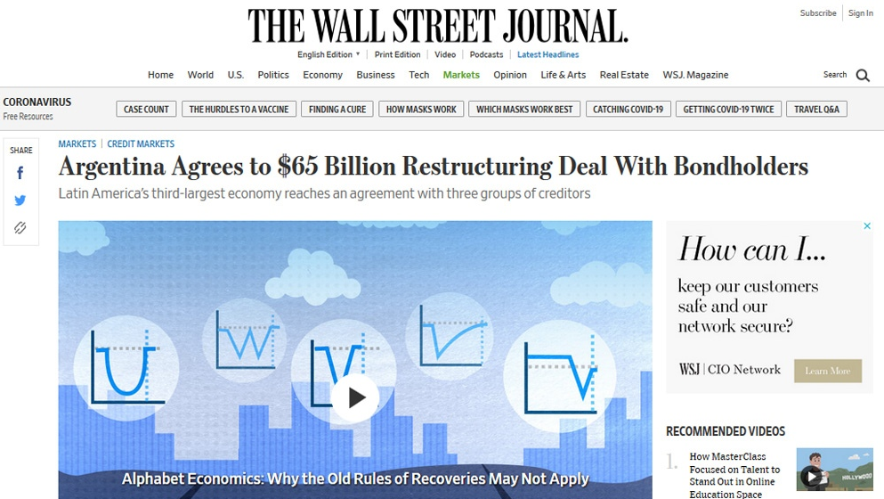 El acuerdo con los bonistas tiene una amplia repercusión en el mundo | Nacionales