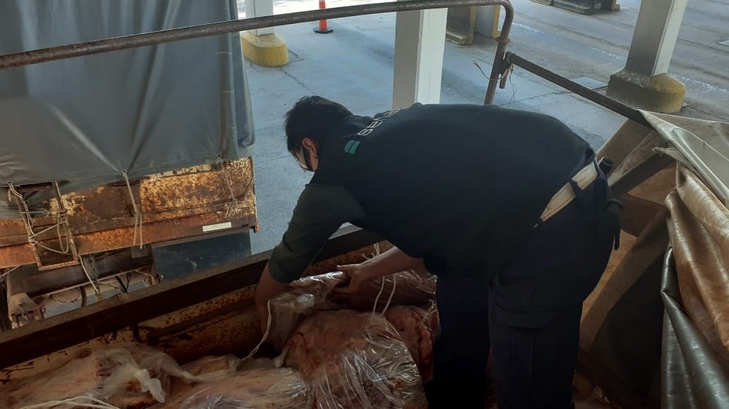Secuestran una tonelada de costillares ocultos en un camión en la Ruta 3 | Nacionales