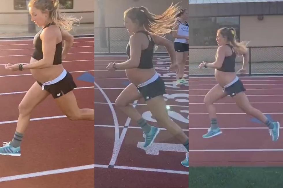 Video de TikTok: está embarazada de 9 meses y corre en una pista de atletismo | Redes