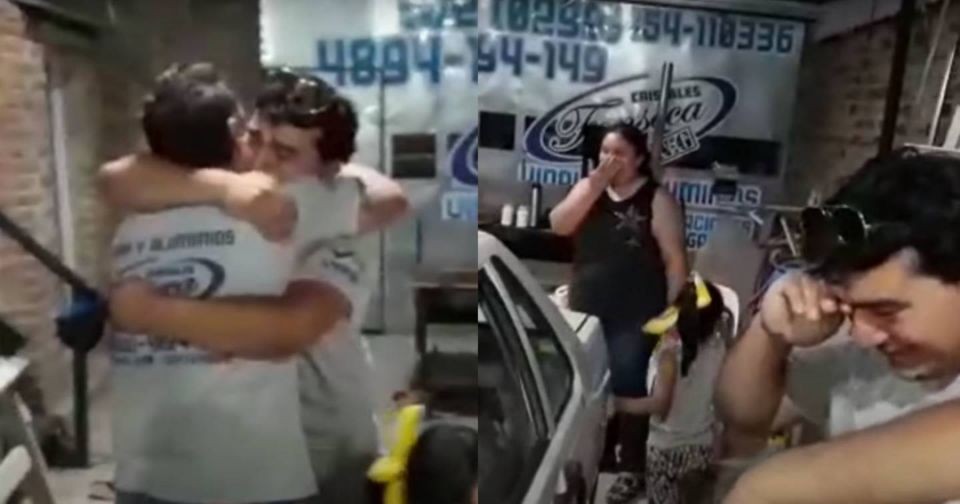 Video: el dueño de una vidriería que sorprendió a un empleado con el regalo de un auto | Redes