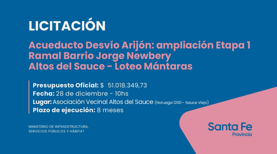 La provincia licitará obras para abastecer de agua a tres barrios de Sauce Viejo | Información General
