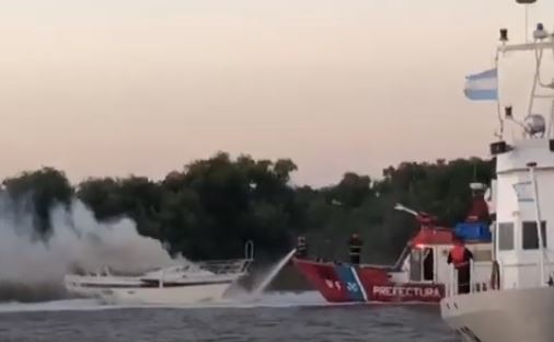 Video: Prefectura sofocó el incendio de una embarcación en el Delta | Información General
