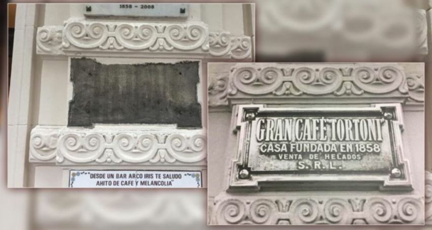 Robaron una placa insignia del Café Tortoni | Nacionales