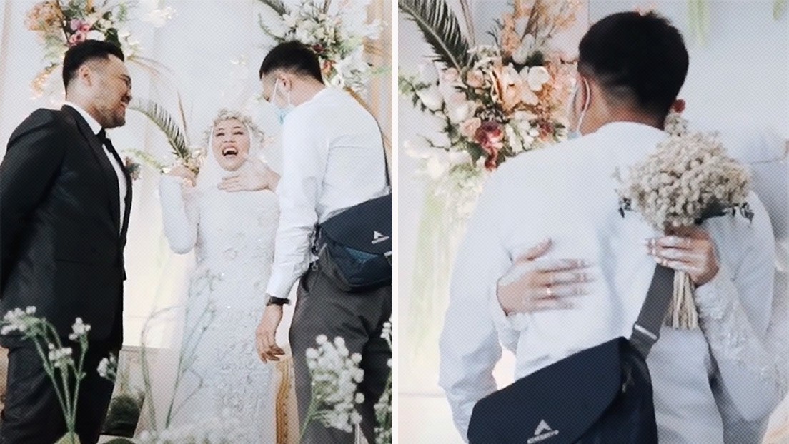 Pide permiso a su esposo durante la boda para abrazar a su exnovio | Redes