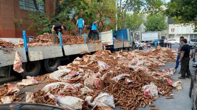 Llevaban 52 kilos de marihuana ocultos en un cargamento de mandioca | Nacionales