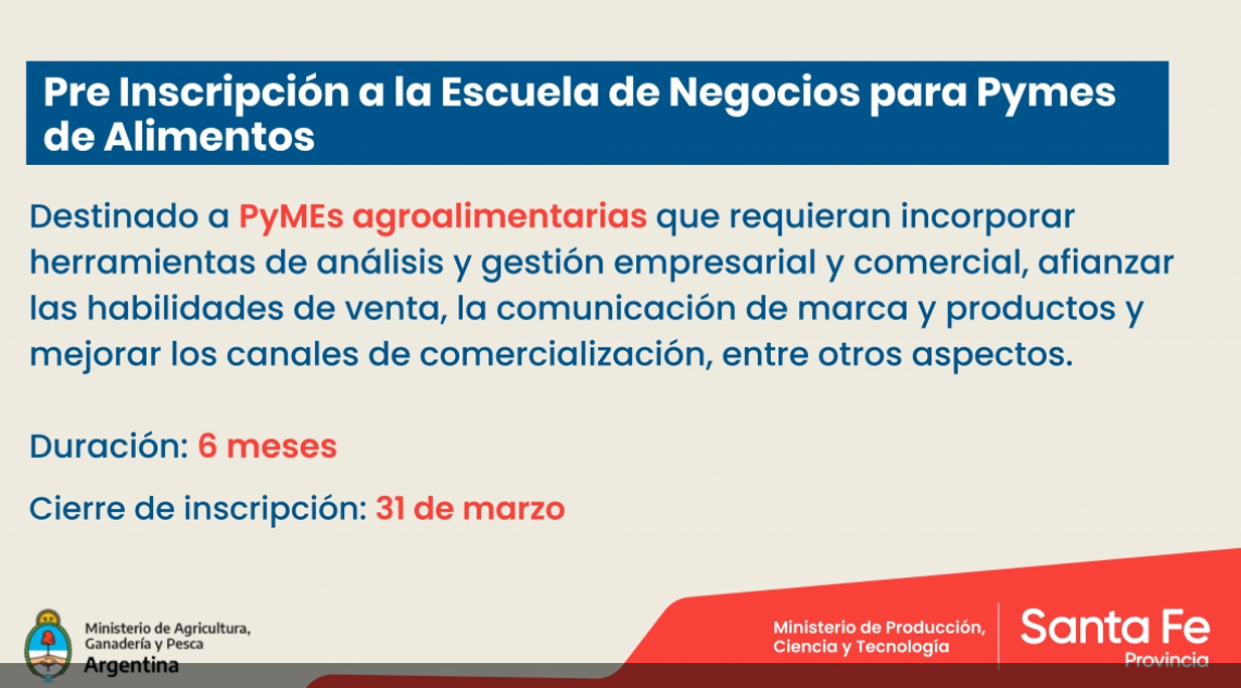 La Provincia convoca a participar de la Escuela de Negocios para Pymes de Alimentos | Noticias