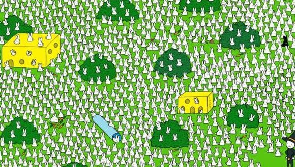 Reto viral: encuentra al fantasma oculto entre la decena de conejos de la imagen | Redes