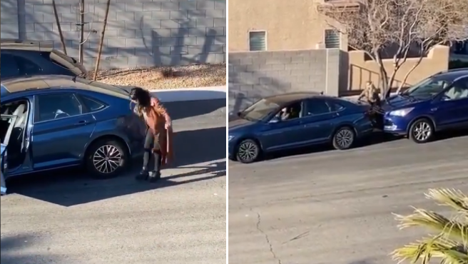 Video viral: los intentos de una mujer por estacionar su auto y el final desopilante de la historia | Redes