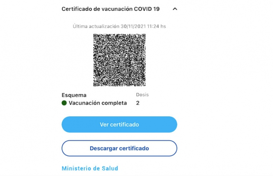 Habilitan la descarga del certificado digital de vacunación | Noticias