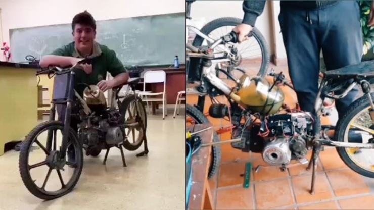 A los 18 años diseñó una moto que funciona con agua salada | Información General