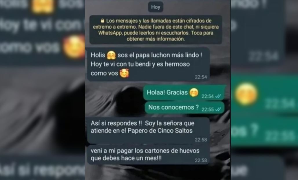 "Sos el papá luchón más lindo": robó en un local y cayó en una trampa por WhatsApp | Redes