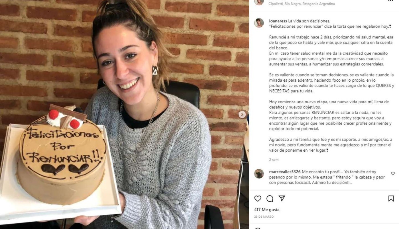 Una joven renunció a un trabajo, recibió un regalo de su hermano y se volvió viral | Redes
