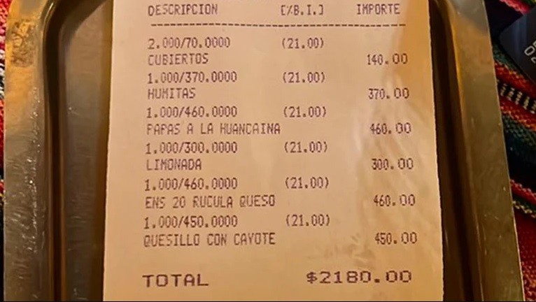¿Es barato o es caro?: publicó el ticket de la cena y generó gran debate | Redes