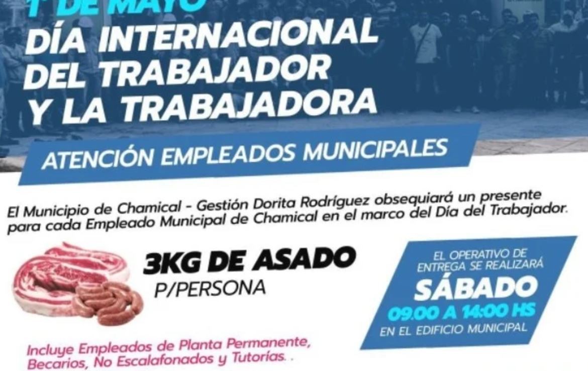 Asueto y asado para todos: un municipio regalará 3 kilos de carne a cada empleado público | Nacionales