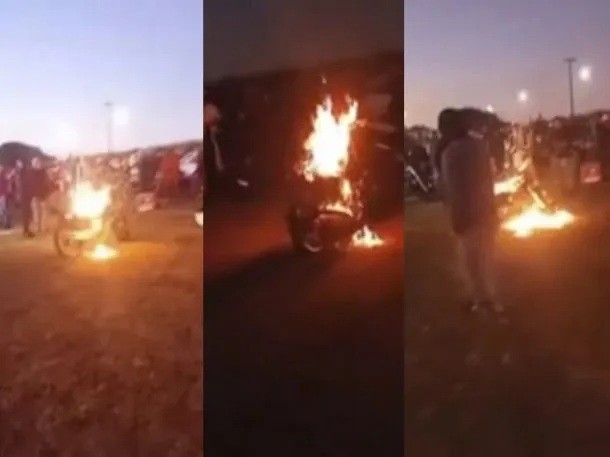 Fans de El Noba prendieron fuego una moto en su honor | Espectaculos