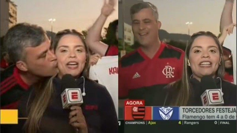 Detuvieron a un hincha de Flamengo por acosar a una periodista en vivo | Deportes