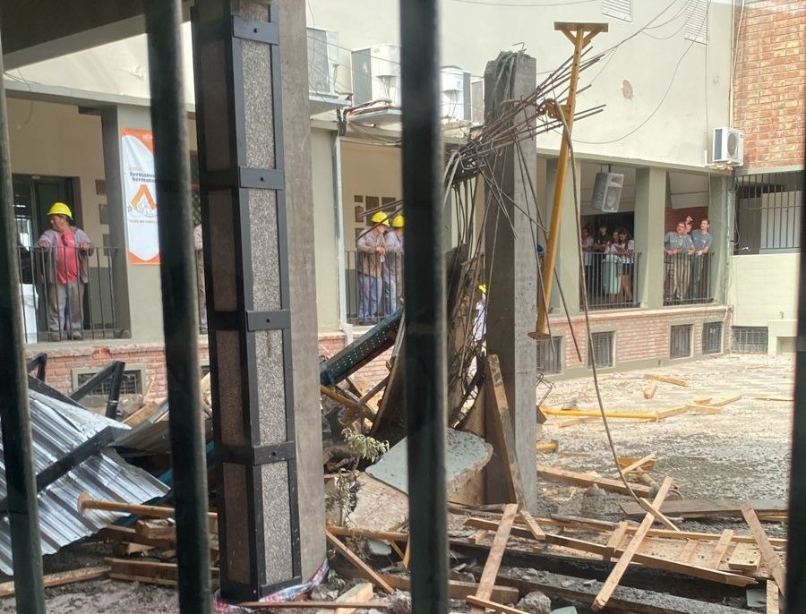 Fotos: se derrumbó parte de la obra de ampliación del Colegio La Salle Jobson | Noticias