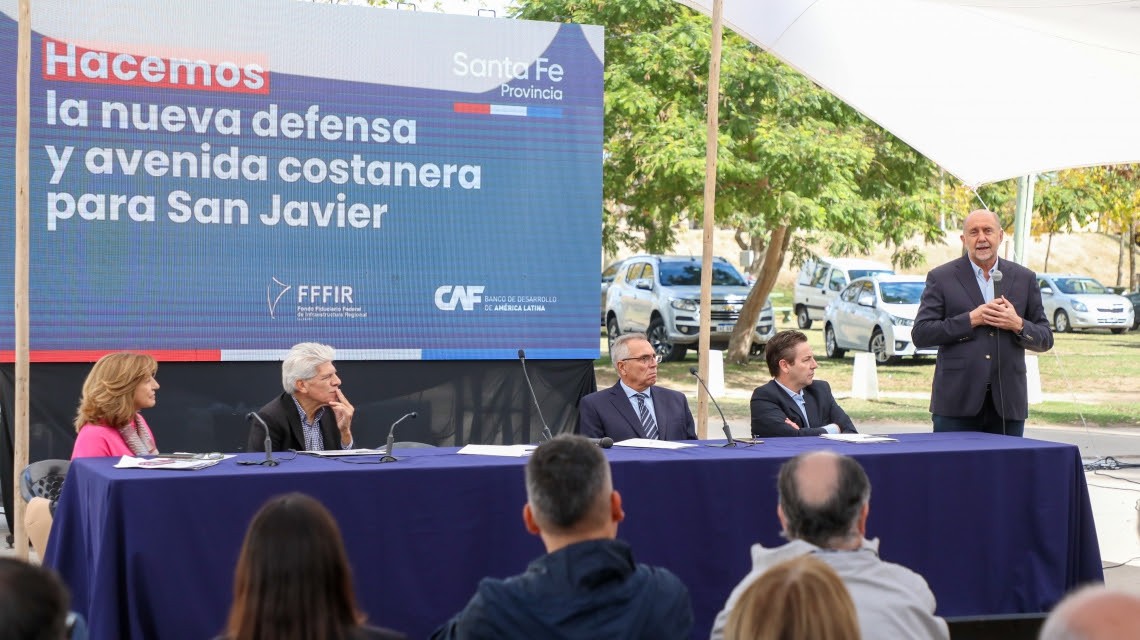 Omar Perotti presidió la licitación de obras de la nueva defensa y avenida costanera para San Javier | Noticias