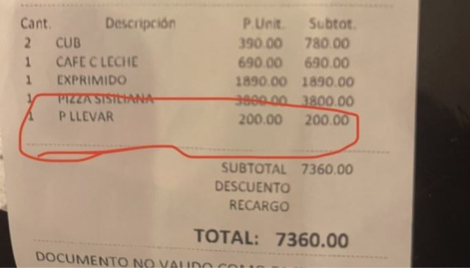 Pidió llevarse las sobras de la pizza, quisieron cobrarle y casi se agarra a trompadas | Redes