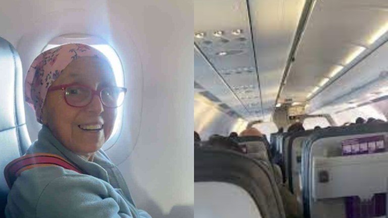 Emocionante video: una mujer venció al cáncer y la homenajearon en pleno vuelo | Redes