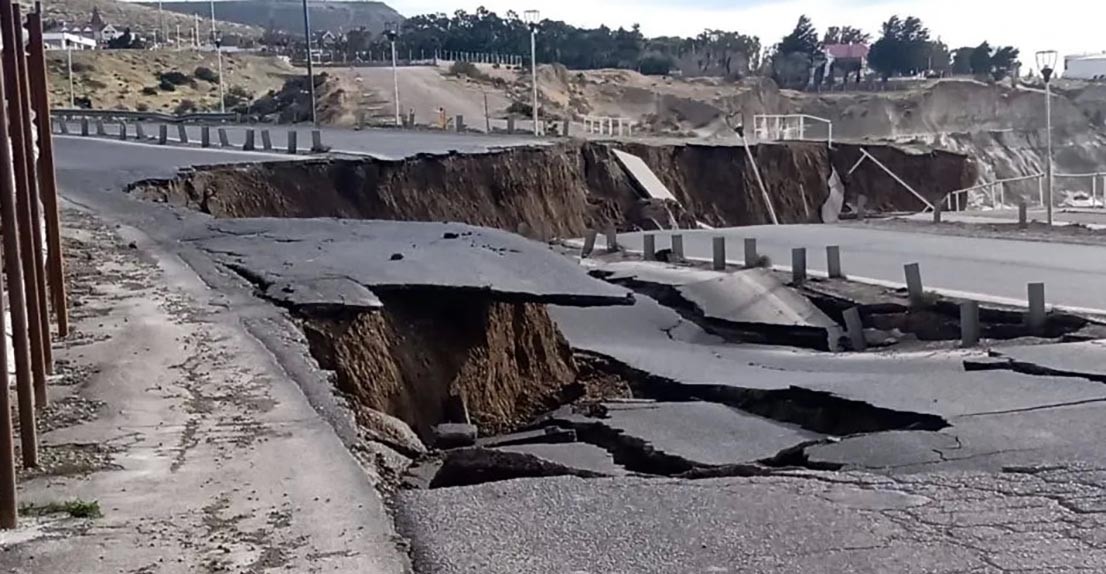 Se desmoronó la ruta nacional 3 en el acceso a Comodoro Rivadavia | Nacionales