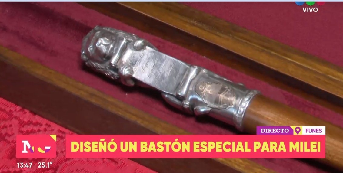 El orfebre Santiago Marseli diseñó el bastón presidencial que podría usar Javier Milei | Información General