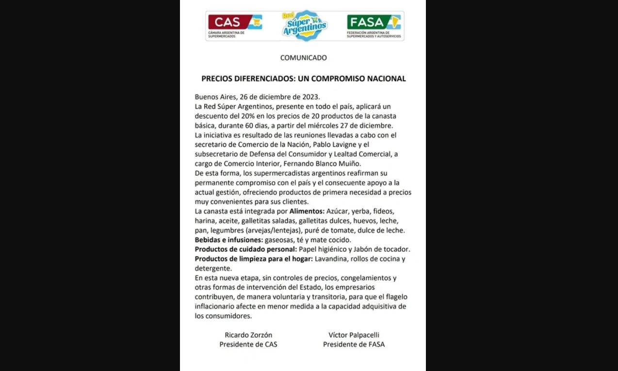 Un grupo de supermercados comunicó que bajará los precios | Nacionales