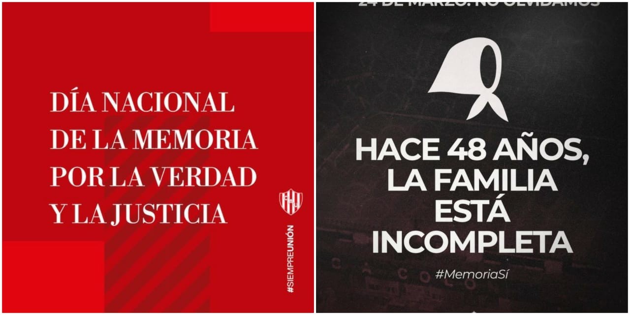 Unión y Colón se suman a la conmemoración del Día de la Memoria | Deportes