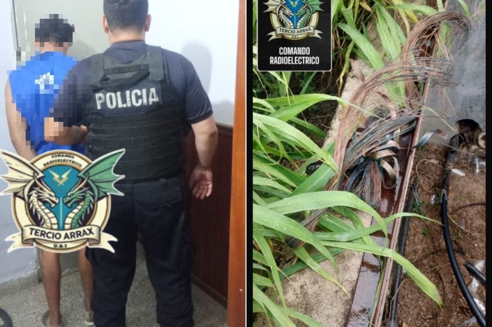Detuvieron a joven ladrón mientras robaba cable en la Ruta Nacional 168 | Policiales