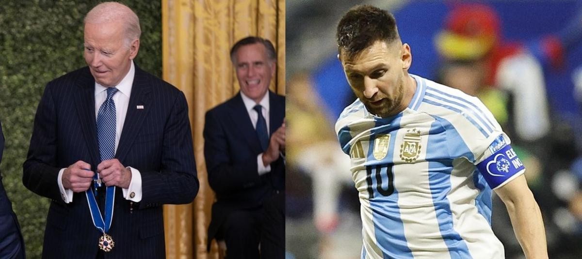 Joe Biden le dio la Medalla Presidencial de la Libertad de Estados Unidos a Lionel Messi | Deportes