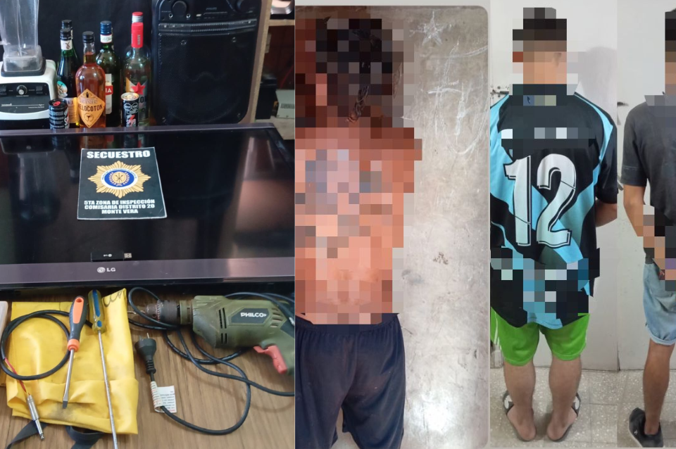 Tres detenidos por robo en drugstore y bar en Monte Vera | Policiales