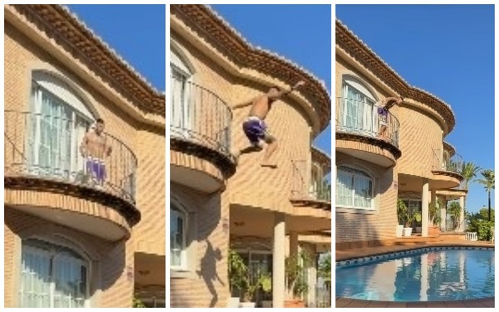 A lo Charly García, L-Gante saltó desde un balcón para tirarse a una pileta | Espectaculos