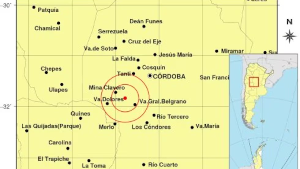 Un sismo de 2,5 de magnitud se sintió en varias localidades del interior de Córdoba | Información General