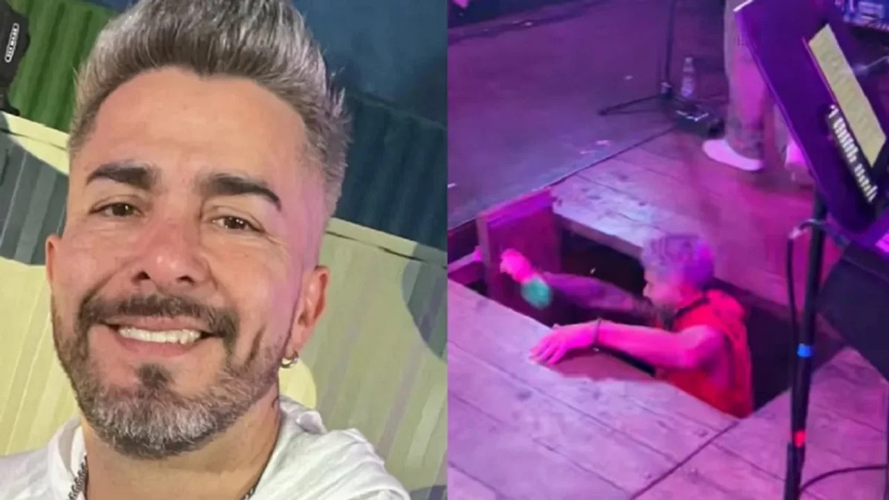 El accidente del cantante de Dale Q’ Va: se rompió el escenario y cayó en pleno show | Espectaculos