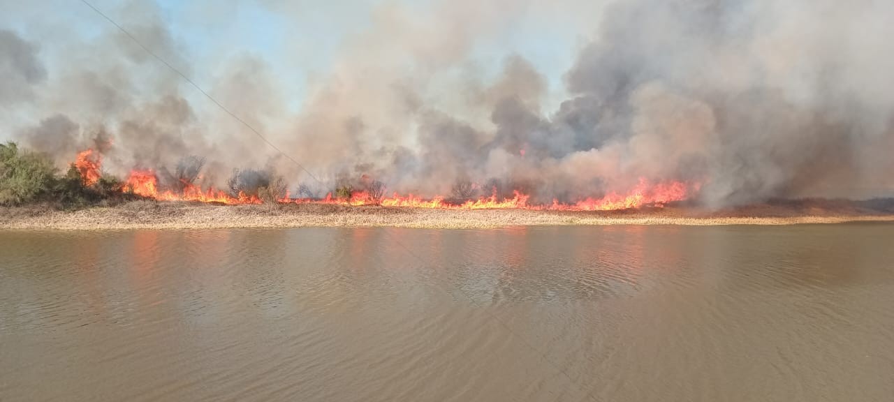 Impactante incendio en la zona de islas frente a Santo Tomé | Noticias