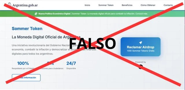 El Gobierno aclaró que es falso el sitio web del Hospital Sommer que promociona una criptomoneda | Nacionales