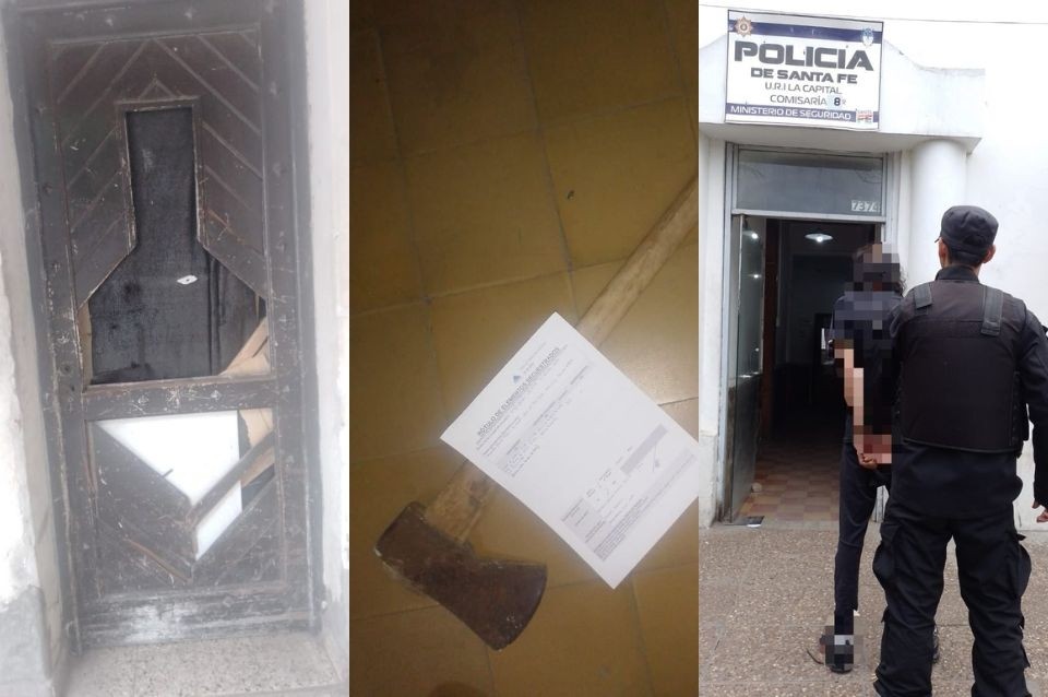 Detienen a un hombre armado con un hacha tras amenazas, persecución y violación de domicilio | Policiales