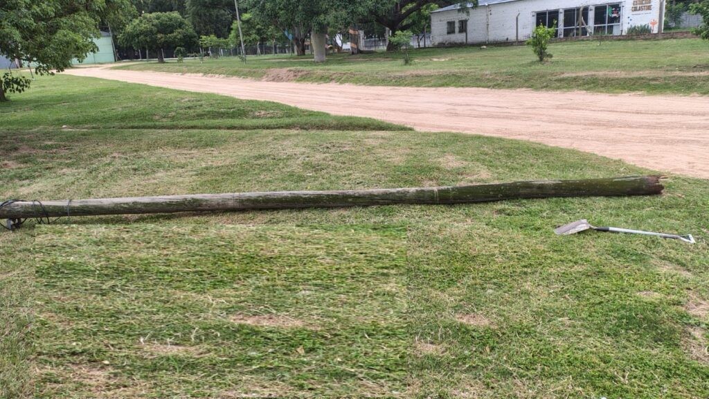 Fueron sorprendidos mientras se llevaban un poste de alumbrado público | Policiales