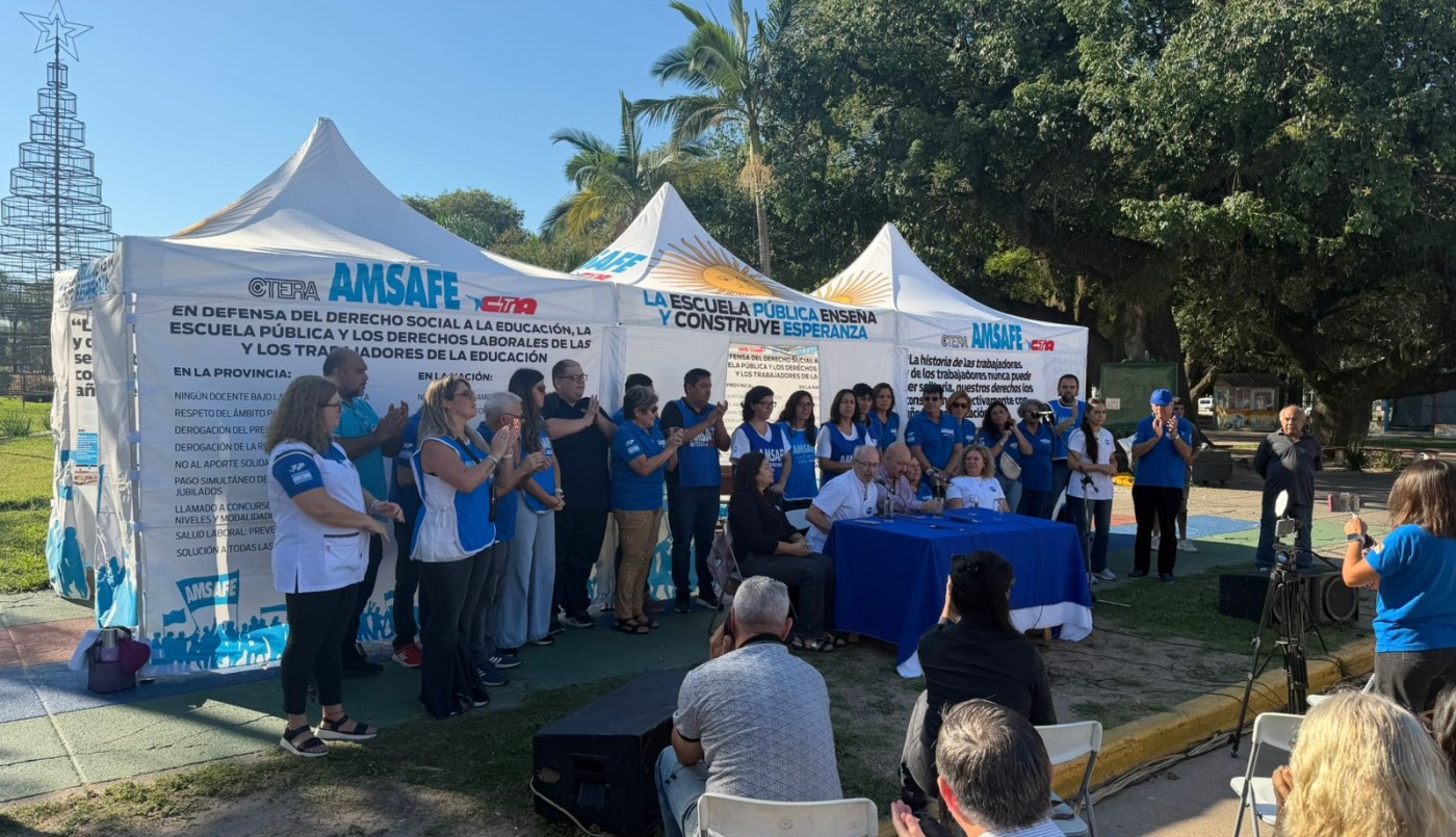 AMSAFE instaló la Carpa Blanca docente en Reconquista cómo símbolo de protesta | Noticias